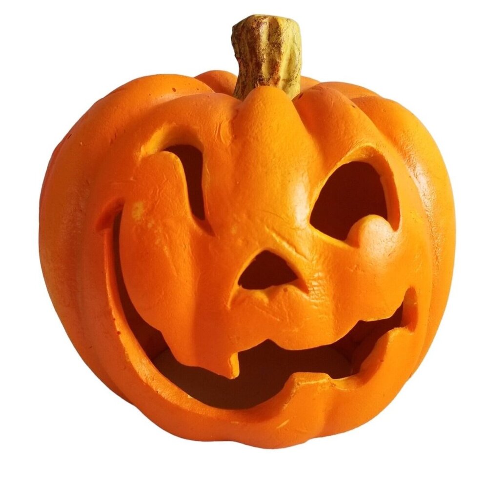 Winking Jack o Lantern Pumpkin Halloween Decor Holiday JOL Smile Grin October